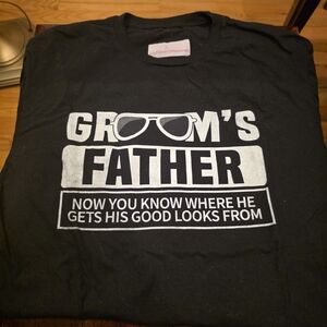 Black Graphic Tee for Groom's Father